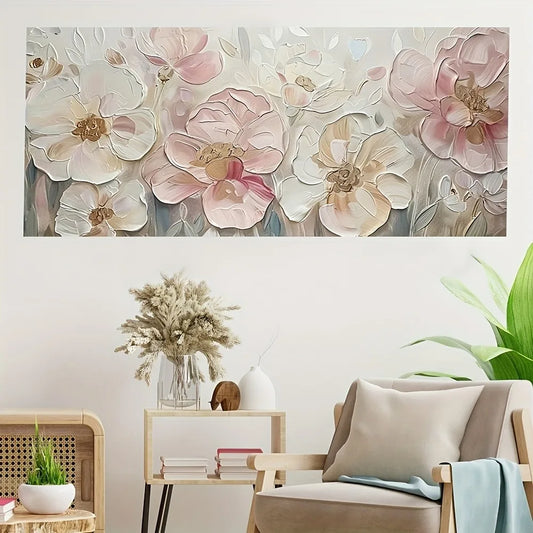 Elegant Pink Floral Canvas Abstract