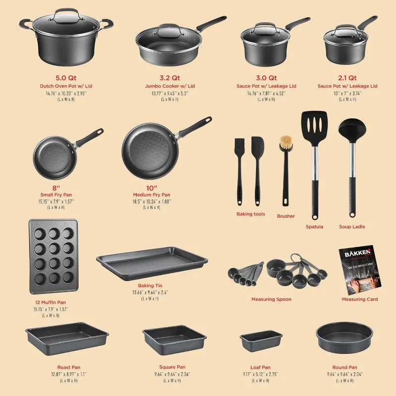 23 Piece Cookware and Bakeware Set