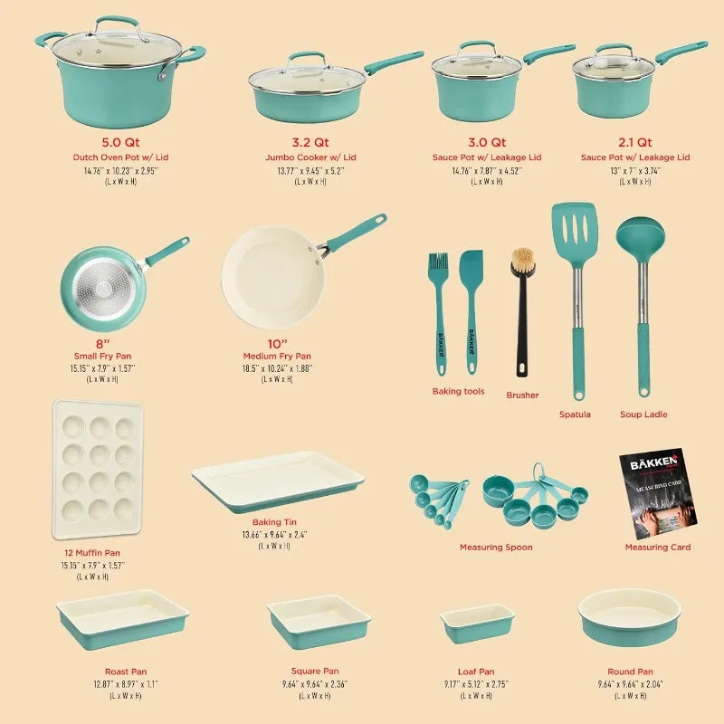 23 Piece Cookware and Bakeware Set