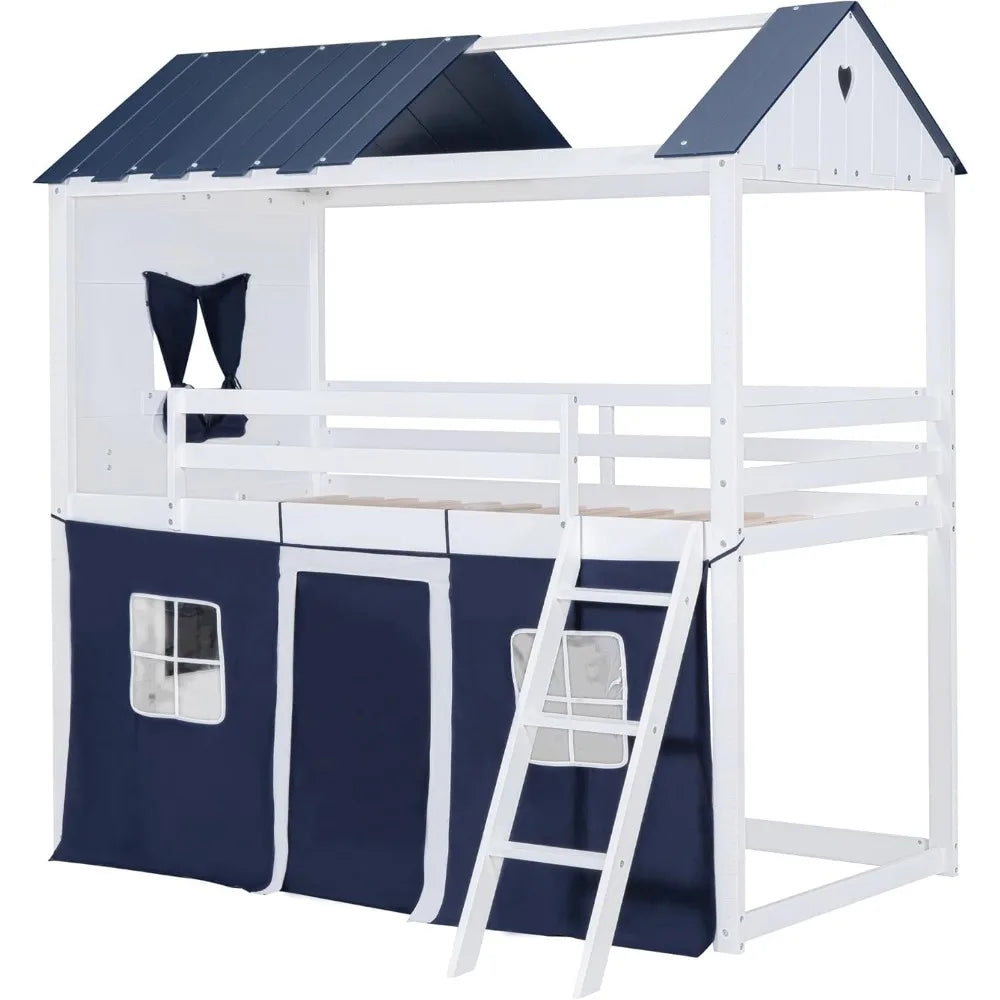 Kids' Twin Over Twin Creative Playhouse Loft Bed