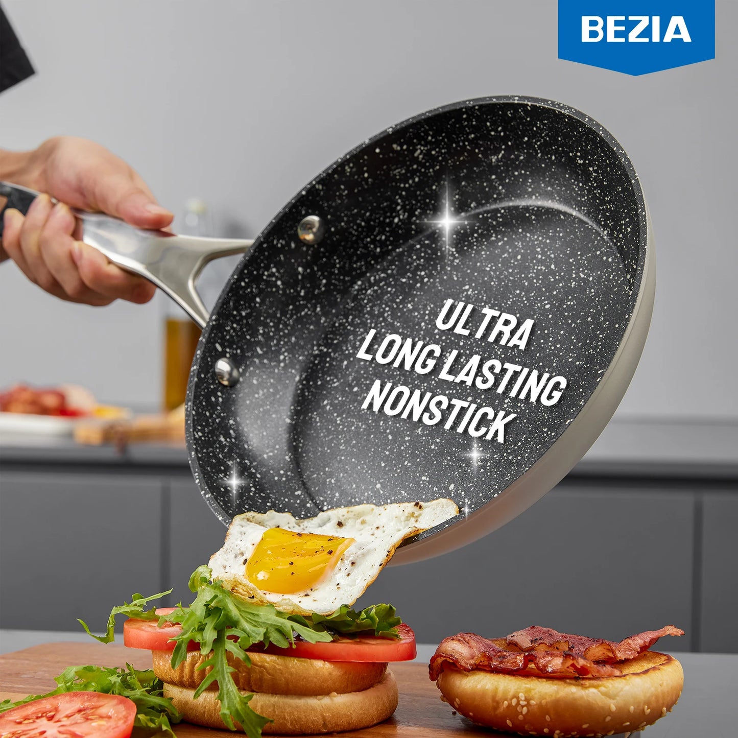 10-Piece, BEZIA Induction Nonstick Cookware Set