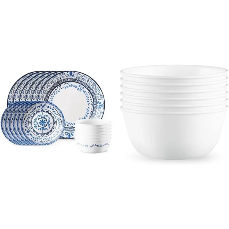 Vitrelle 18-Piece Service for 6 Dinnerware Sets, Triple Layer Glass and Chip Resistant