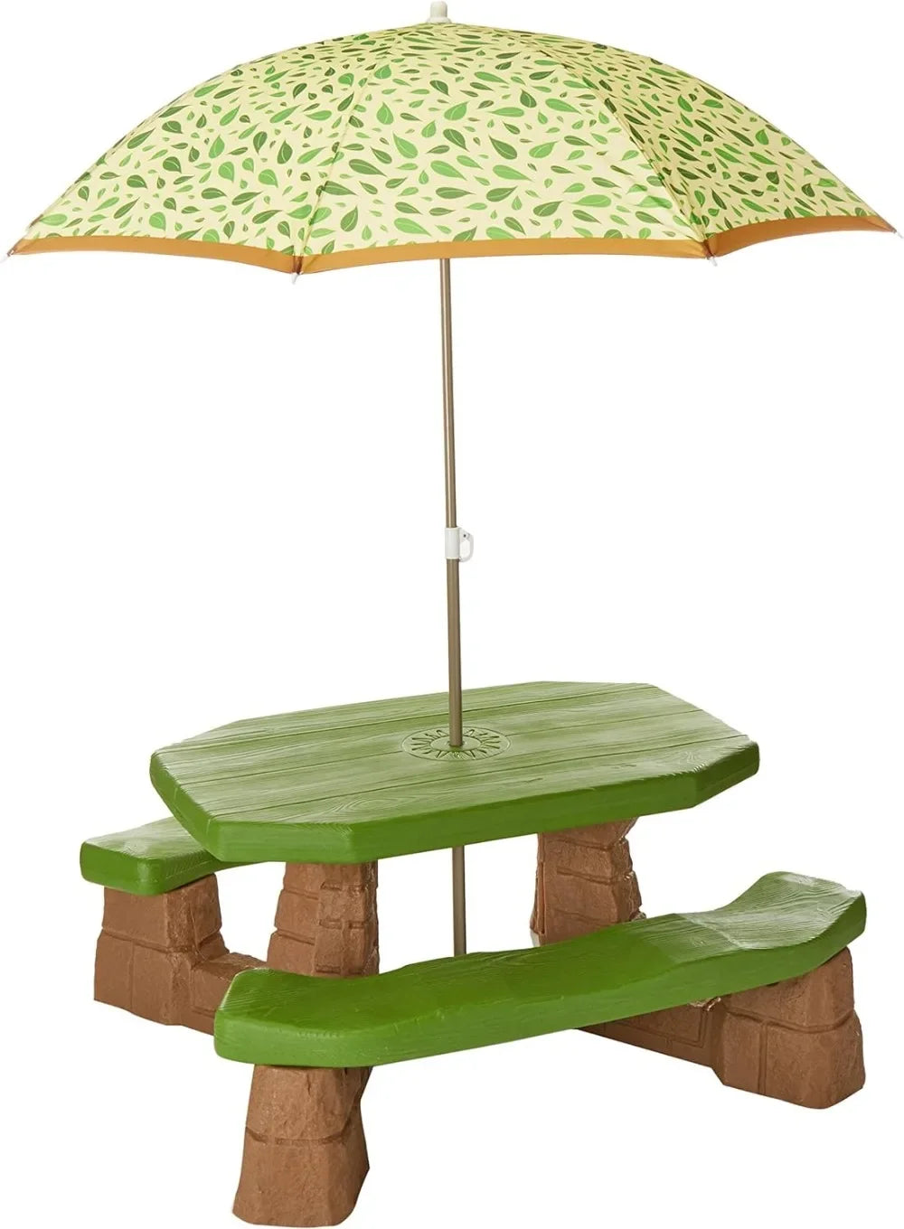 Kids Outdoor Picnic Table with Umbrella with Seating for 6