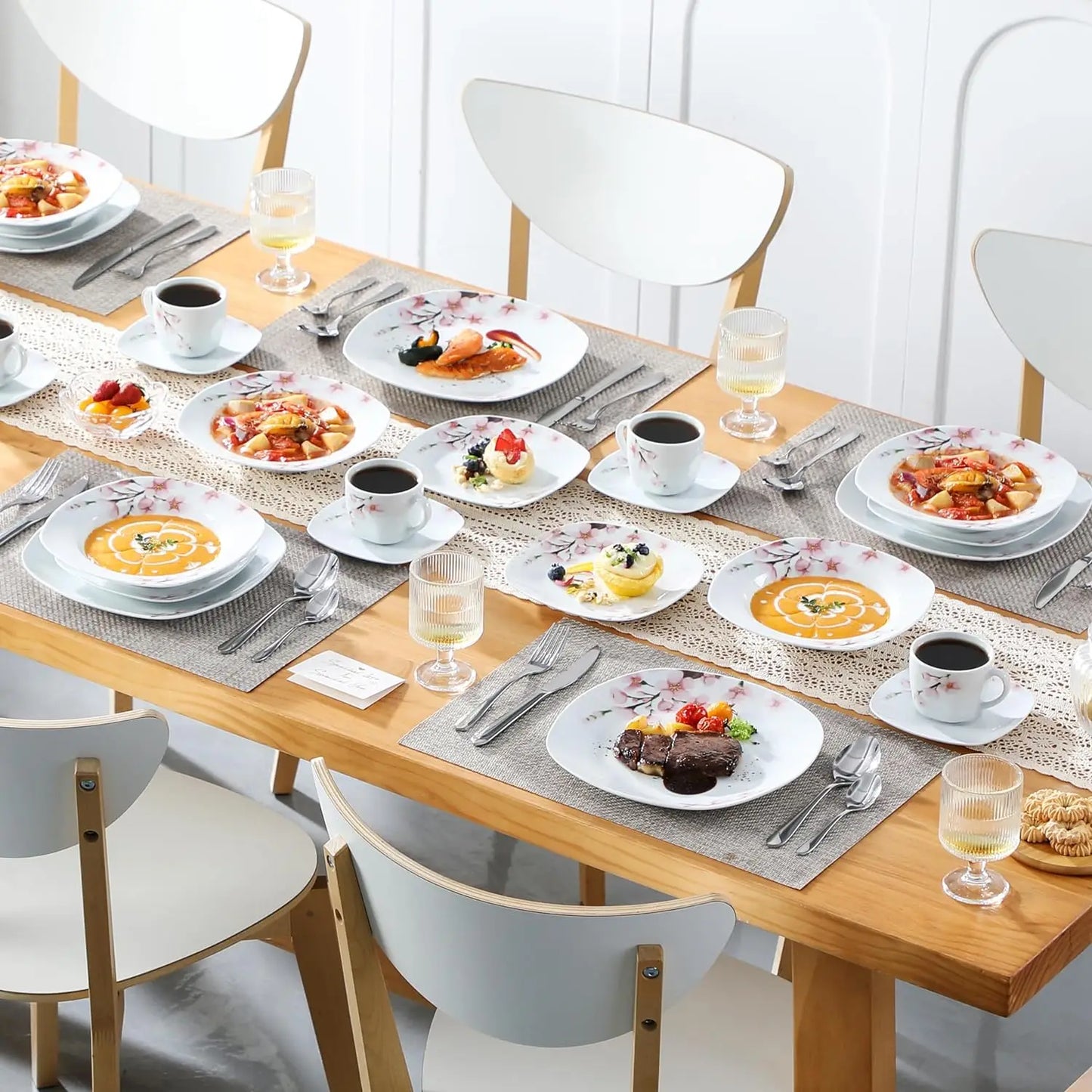 30 PCS Porcelain Dinnerware Sets for 6