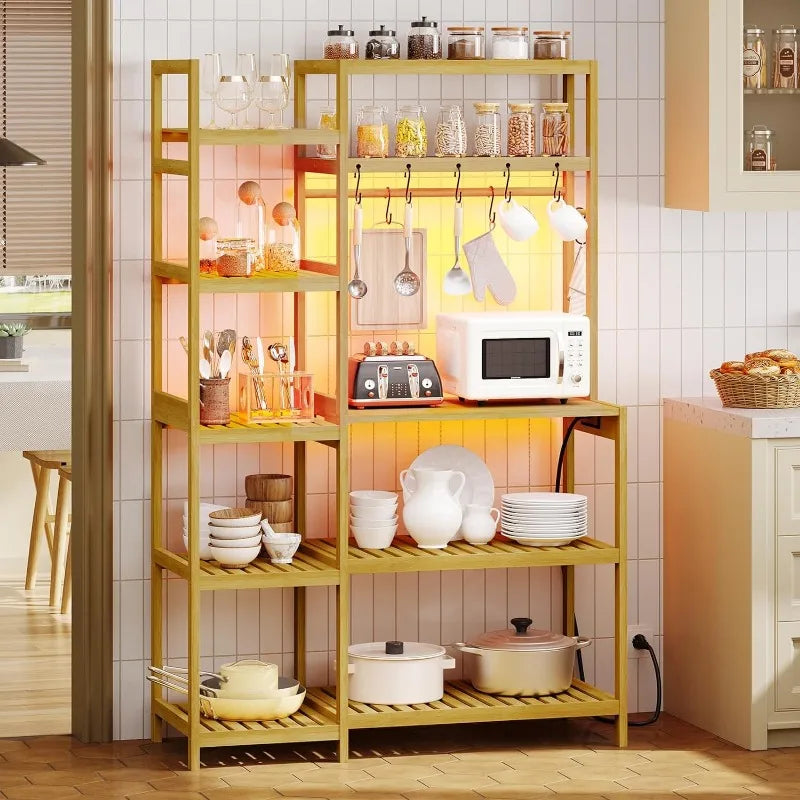 Freestanding Bakers Rack with Power Outlet