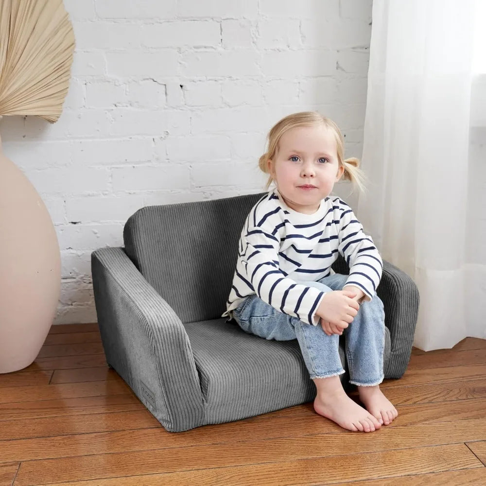 Comfy Kids Chair for Toddler - Stylish 2 in 1 Lounger