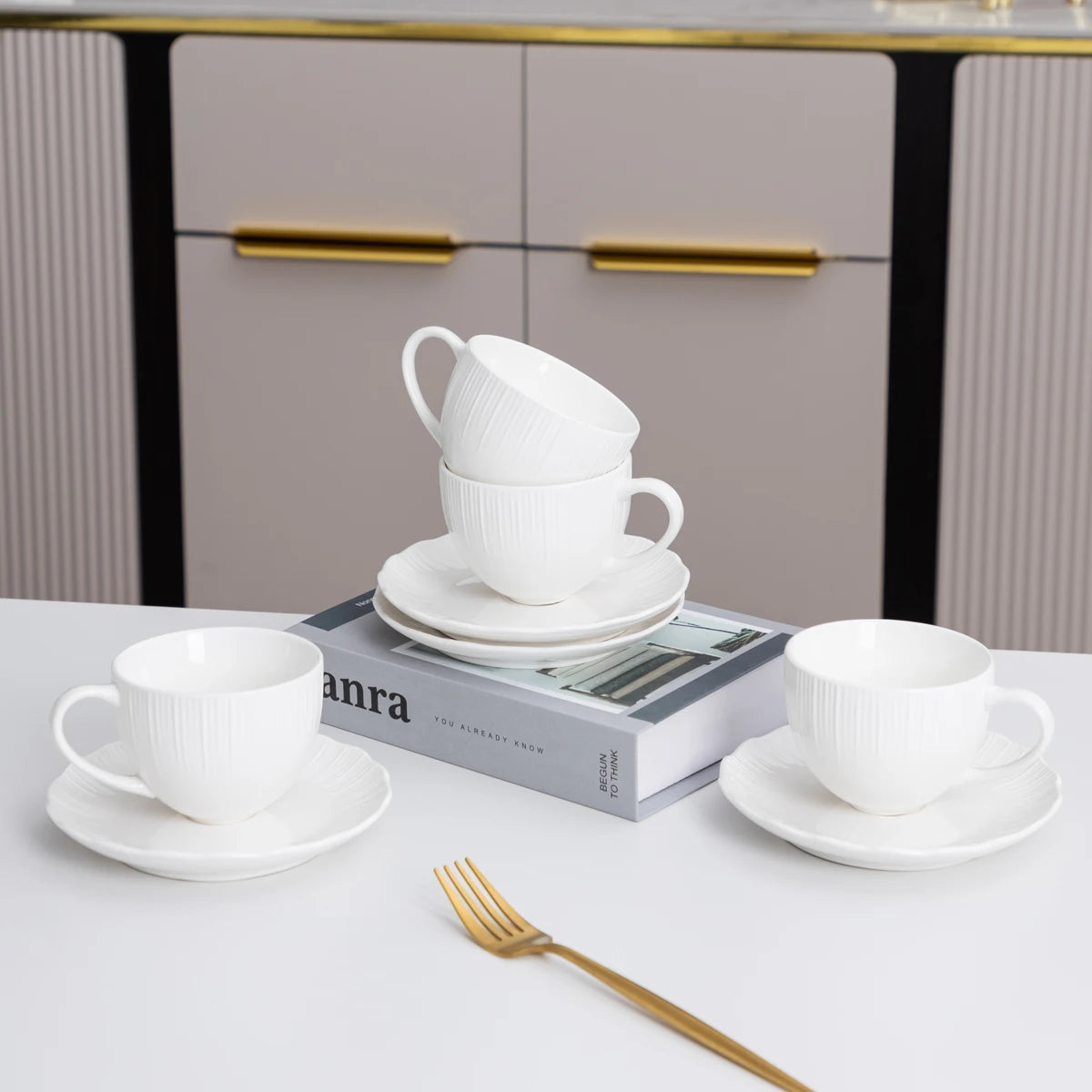 12/20-Piece Elegant White Porcelain Dinner Set