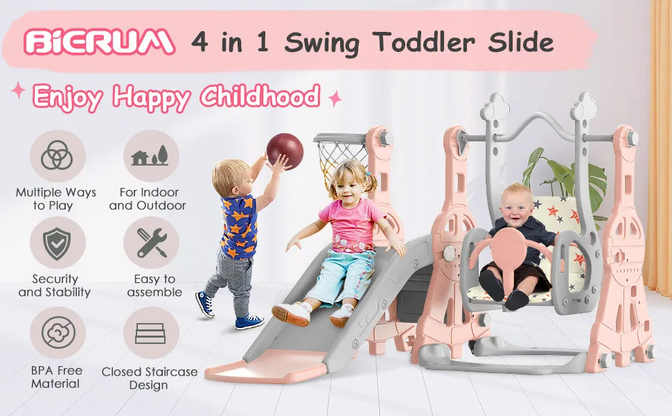 5 in 1 Toddler Slide and Swing Set