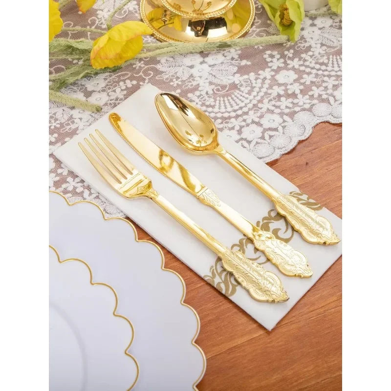 350 pcs Plastic Dinnerware Set