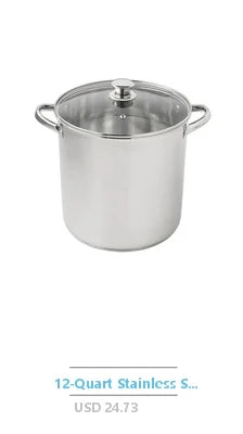 Stainless Steel 5 Quart Pasta Pot with Strainer Lid and Steamer Basket