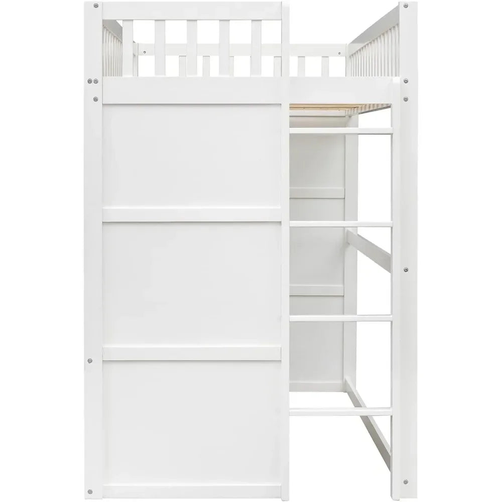 Twin Solid Wood Loft Bed Frame Playhouse