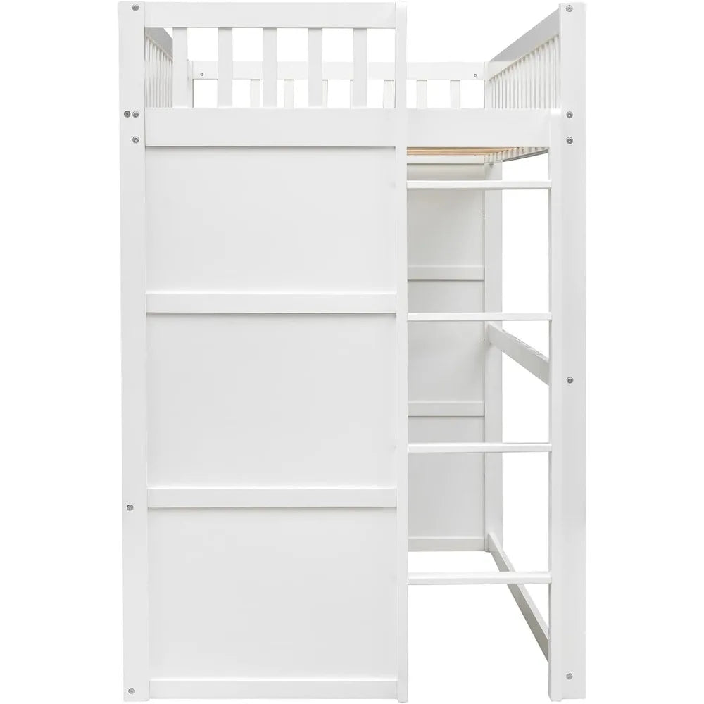 Twin Solid Wood Loft Bed Frame Playhouse