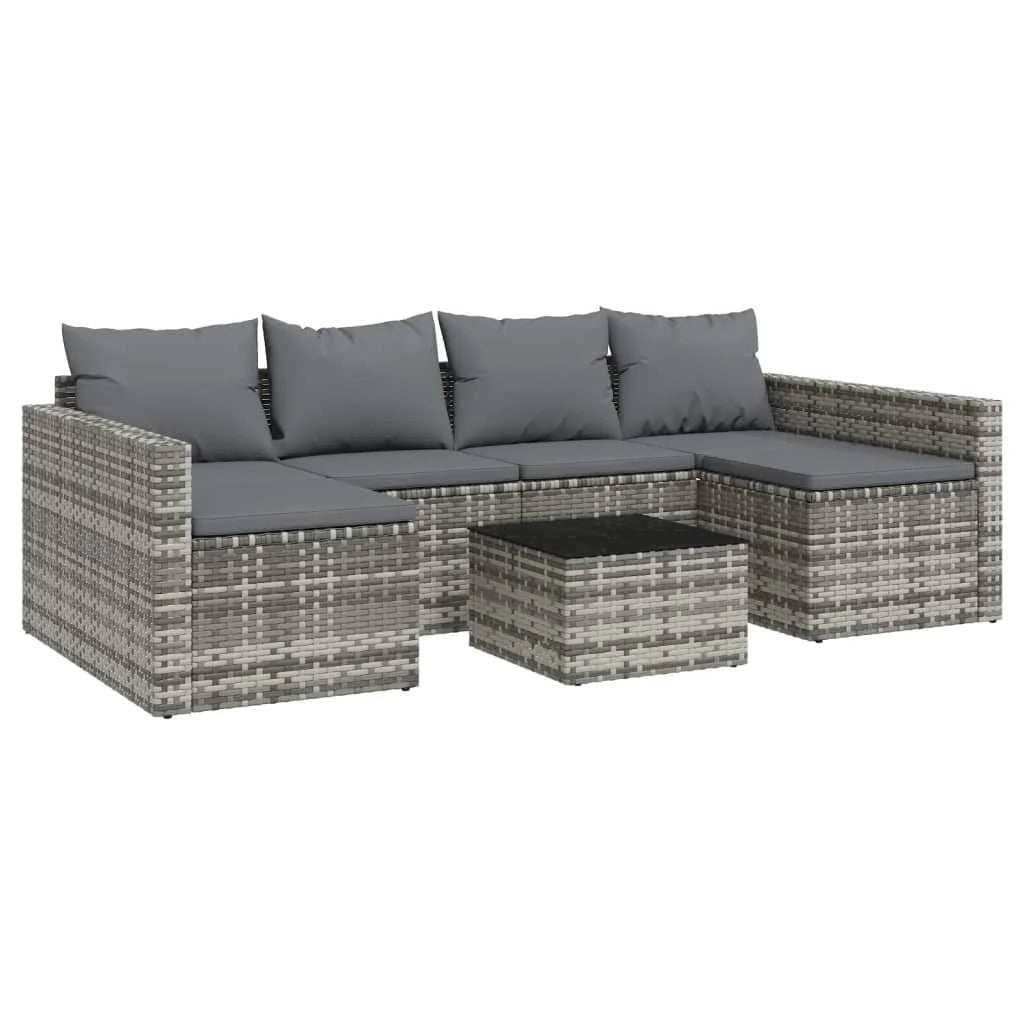 2 piece garden furniture with gray woven resin pad