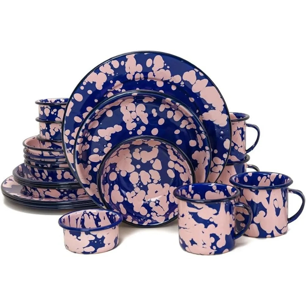 20-Piece Splattered Ceramic Tableware Set