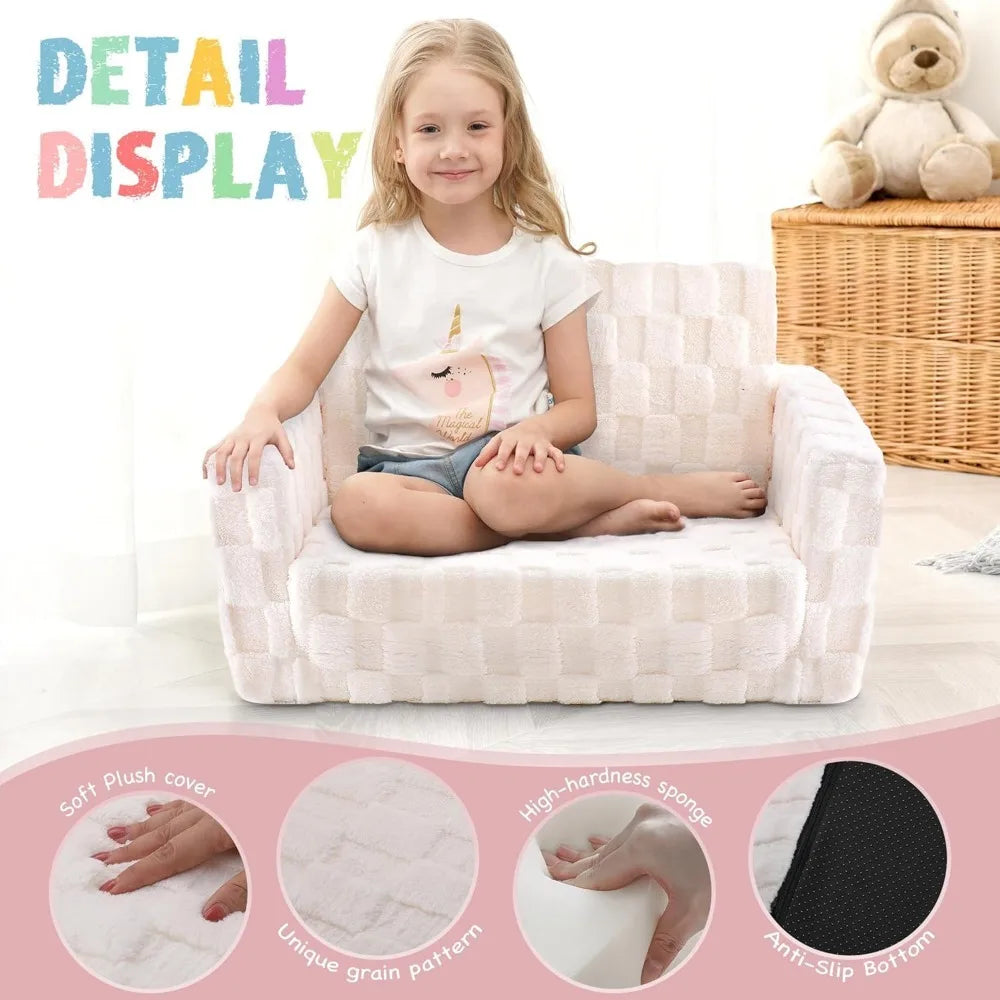 2-in-1 Flannel Fold Out Kid's Couch