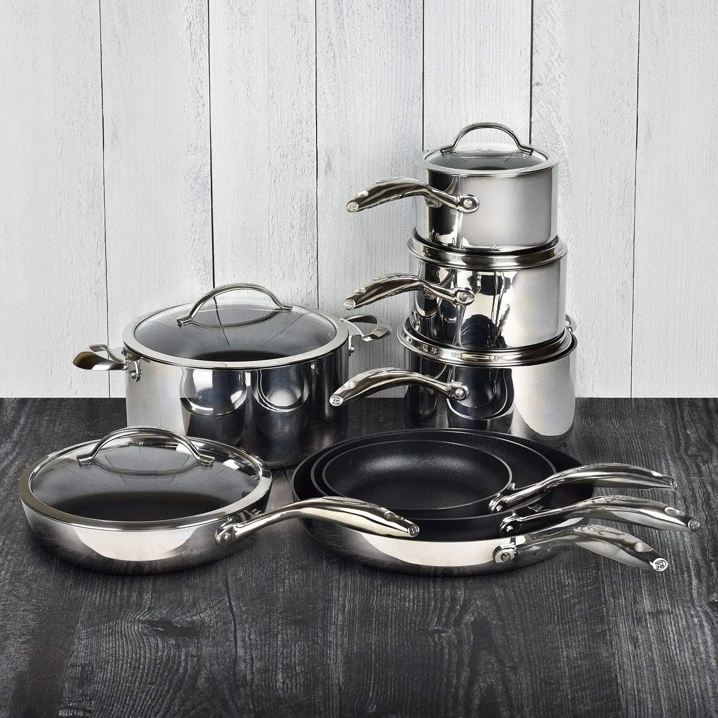 13 Piece Stainless Steel Nonstick Cookware Set