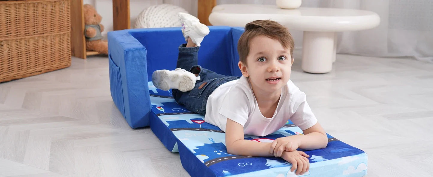 Toddler's Fold Out Sofa Bed/ Flip Out Convertible Lounge Chair