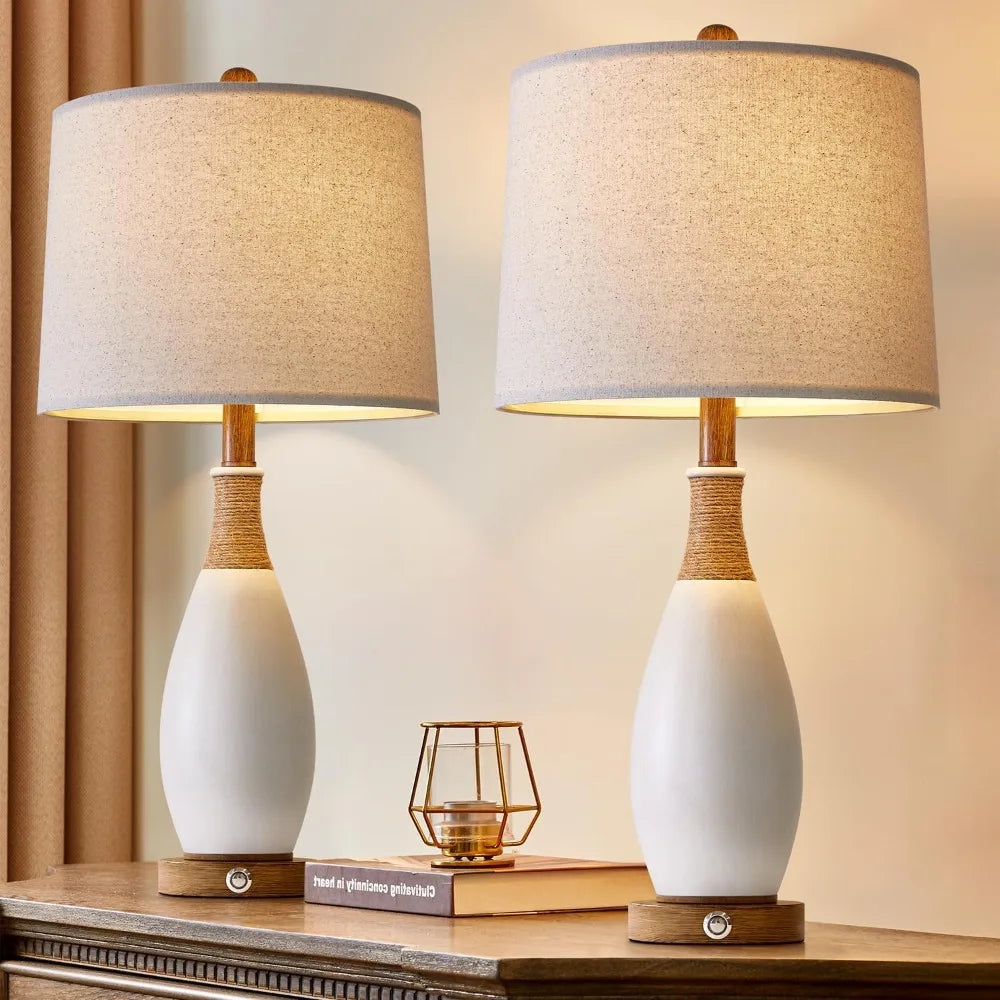 Set of 2 19” Boho Table Lamps