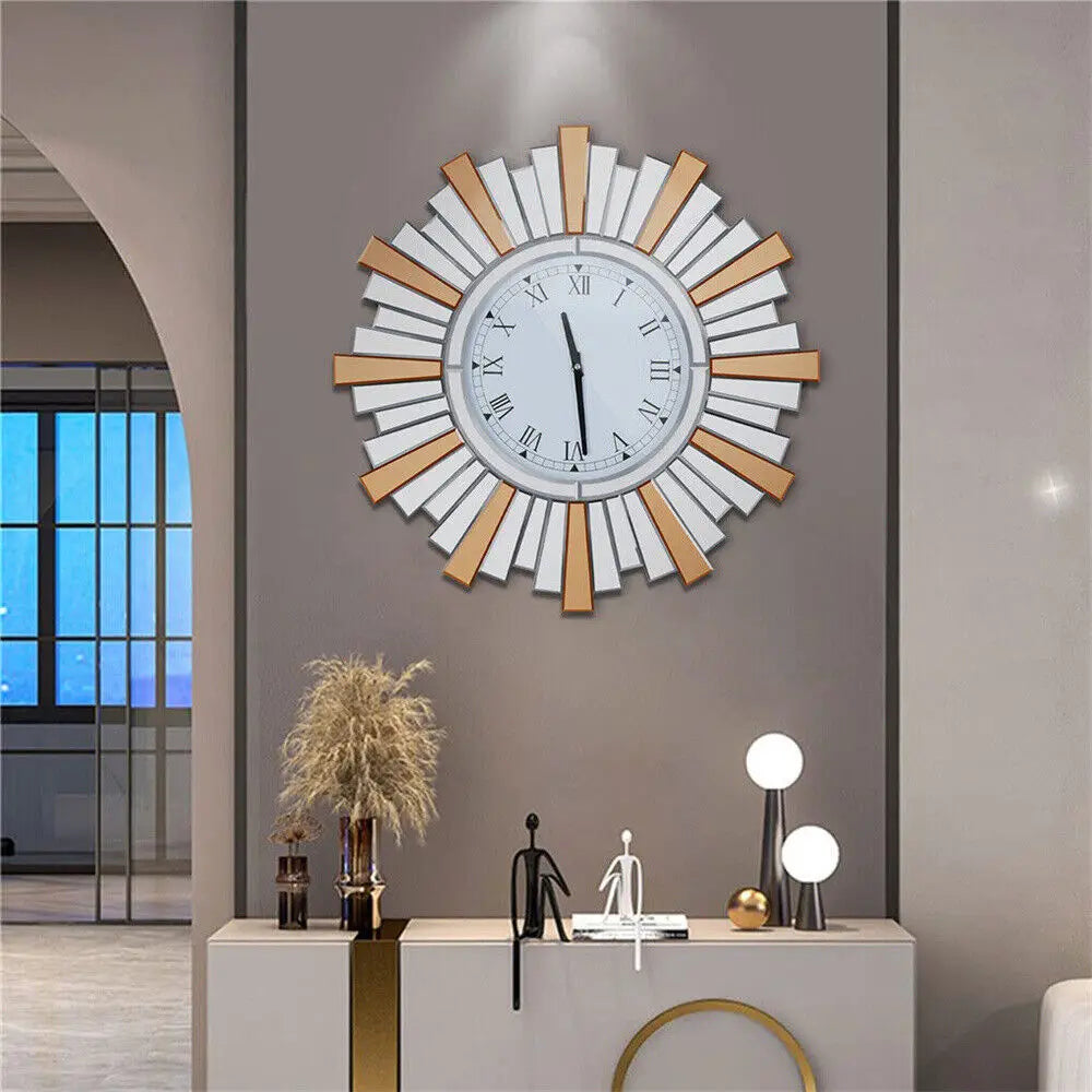 Retro Sunburst Wall Clock