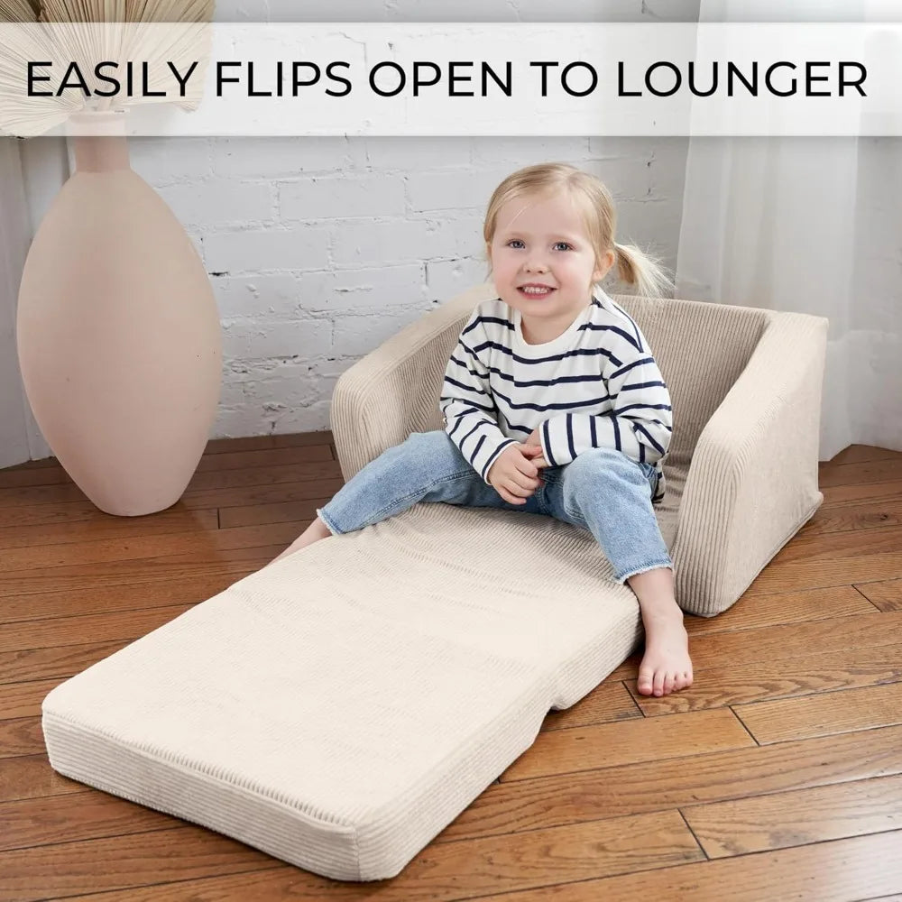 Comfy Kids Chair for Toddler - Stylish 2 in 1 Lounger