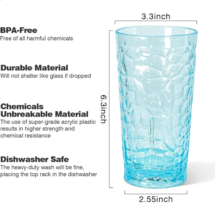 8 Pack, 20oz, 4 - Colors Acrylic Tumblers