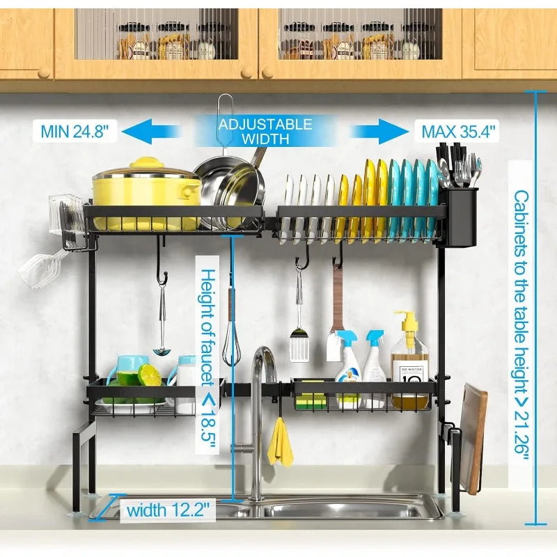 ［2 Tier 4 Baskets] Over The Sink Dish Drying Rack