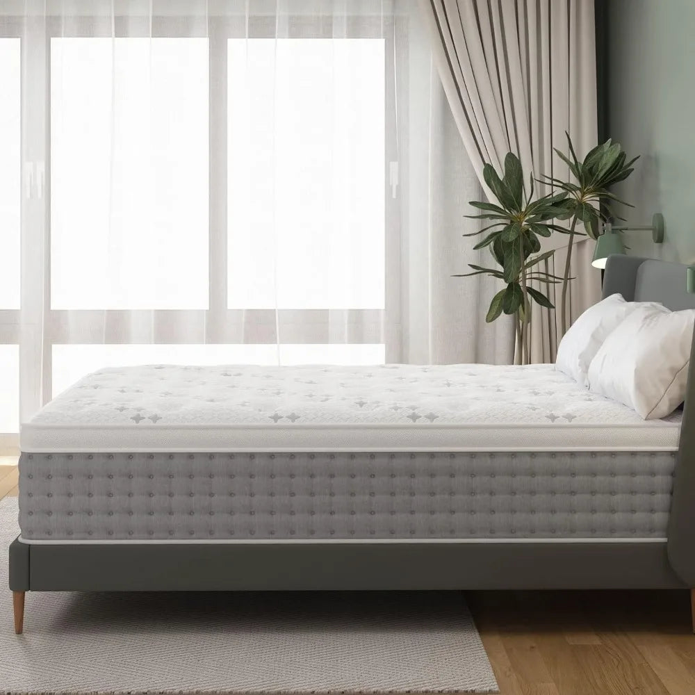 King Size 12 Inch - Gel Memory Foam Hybrid Bed Mattress in a Box