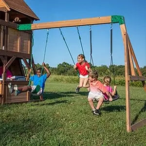 Cedar Wood Swing Set Playhouse