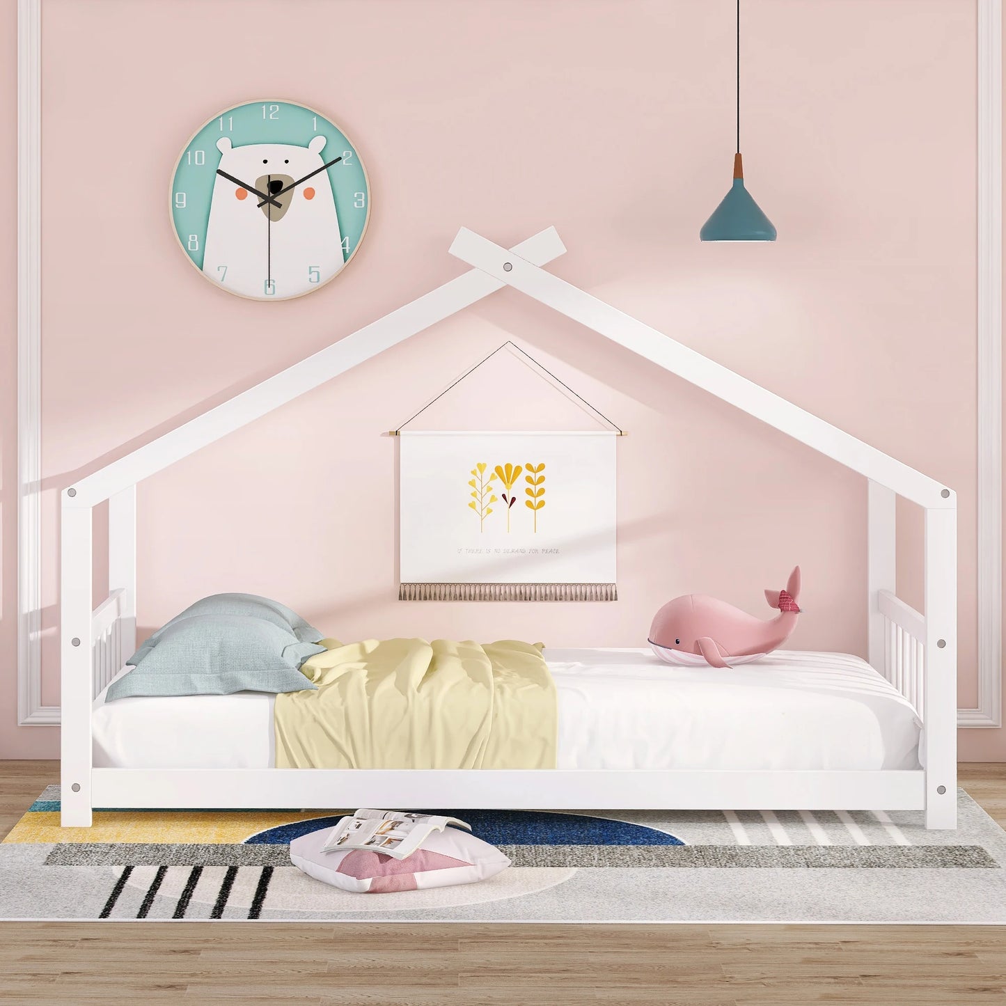 White Twin Size House Bed Frame