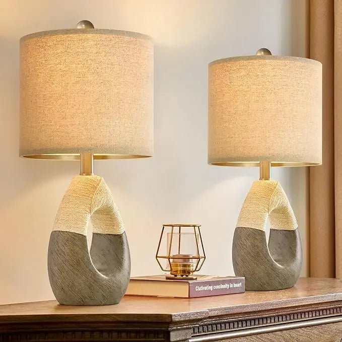 Set of 2 19” Boho Table Lamps