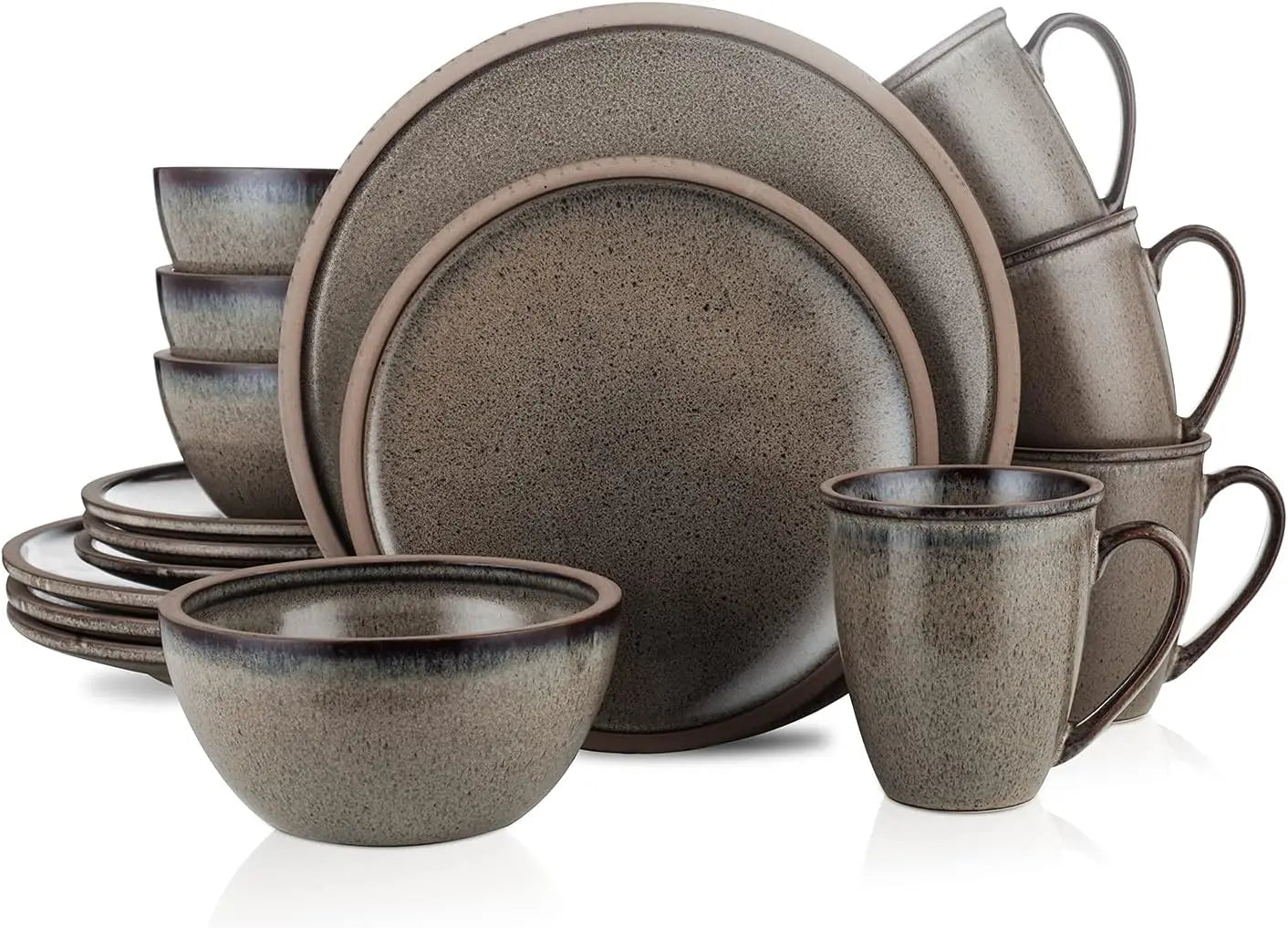 Tom Stoneware Reactive Glaze Dinnerware Set, 16/32 piece