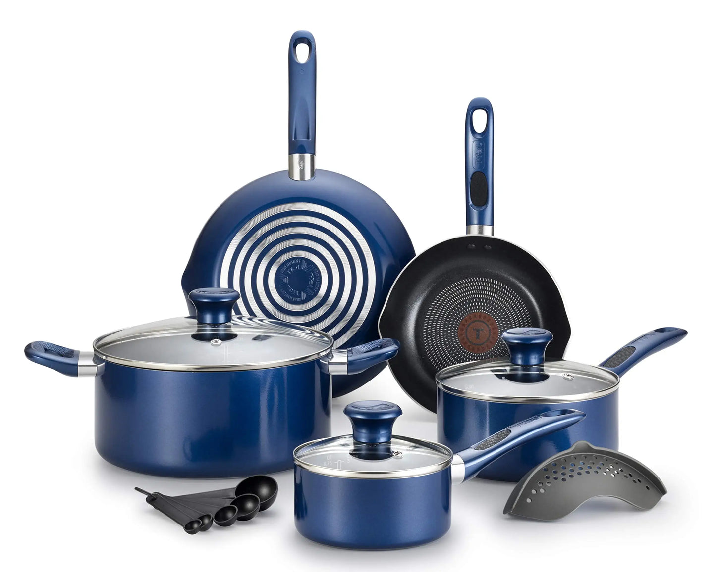 14-Piece Nonstick Thermo-Spot Heat Indicator Cookware Set (Blue)