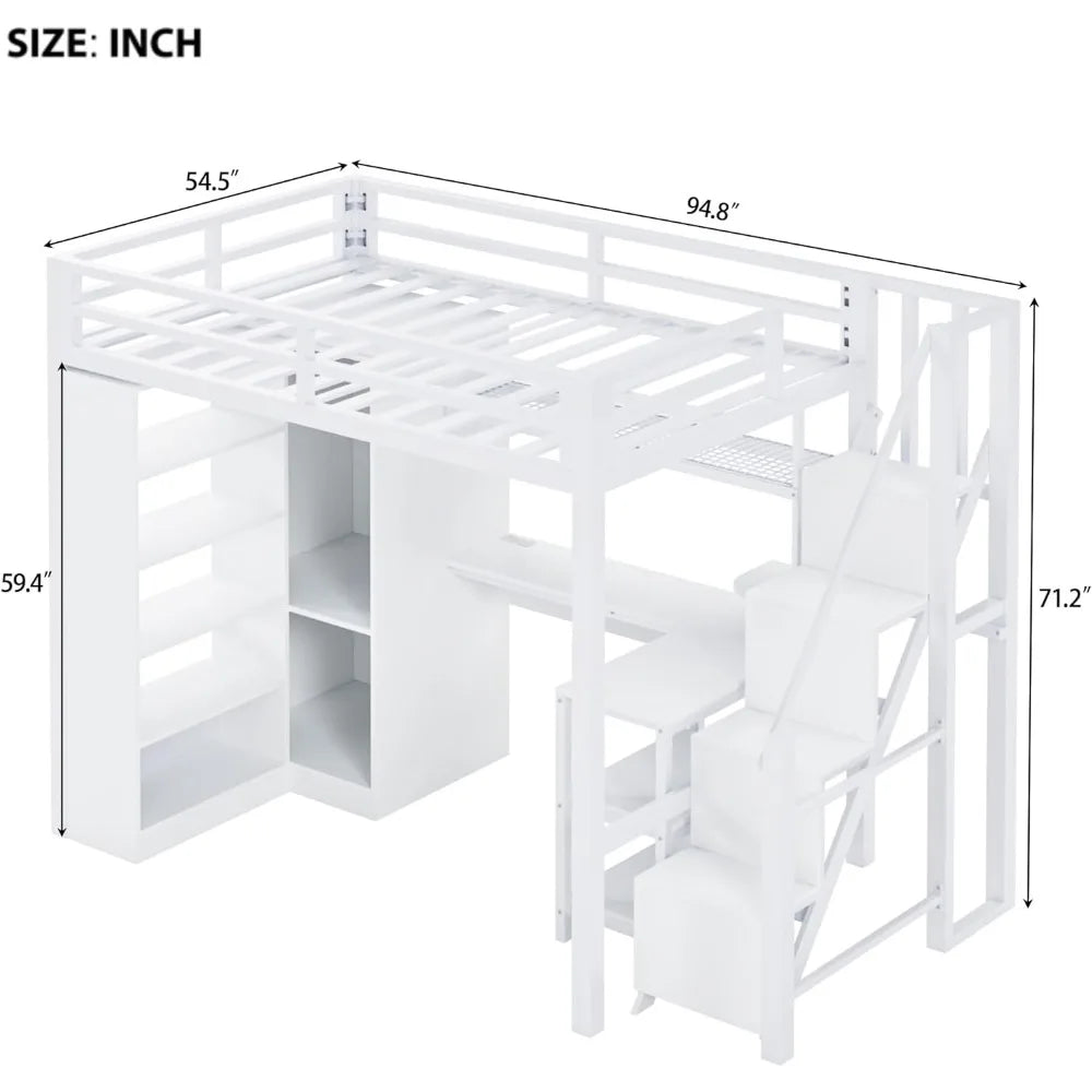 Bellemave Full Size loft Bed with Desk
