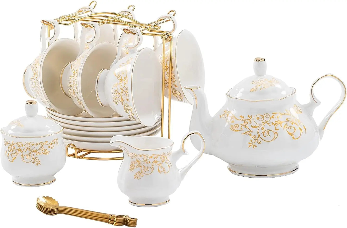 22 Piece Porcelain Tea Ceremony Set, Service for 6