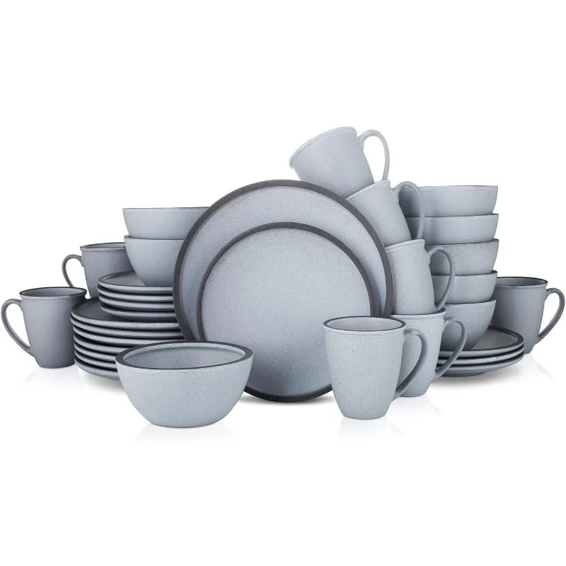 Tom Stoneware Reactive Glaze Dinnerware Set, 16/32 piece