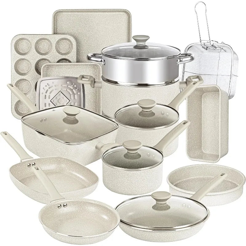 20 Pc Diamond Coated Non Stick Cookware Set