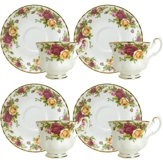 Royal Albert Old Country Roses Teacups and Saucers, Set of 4