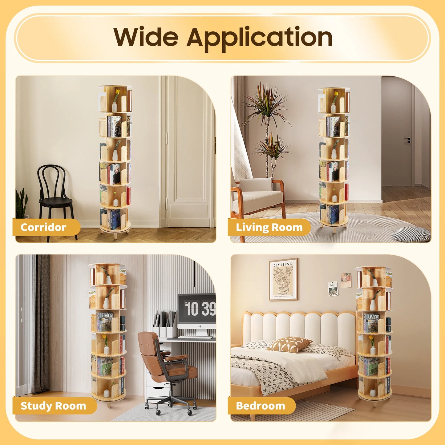 Kids' 6-Tier 360° Rotating Bookshelf