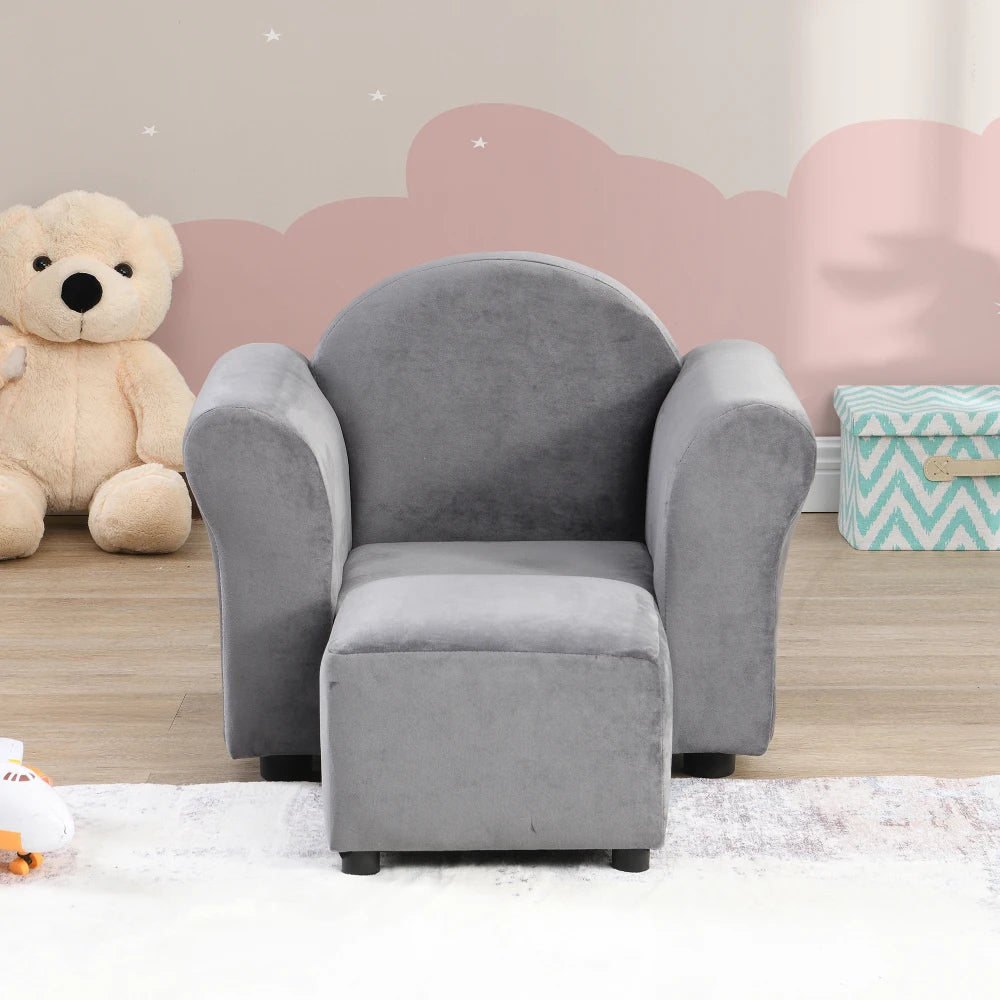Kids' Upholstered Chair with ottoman