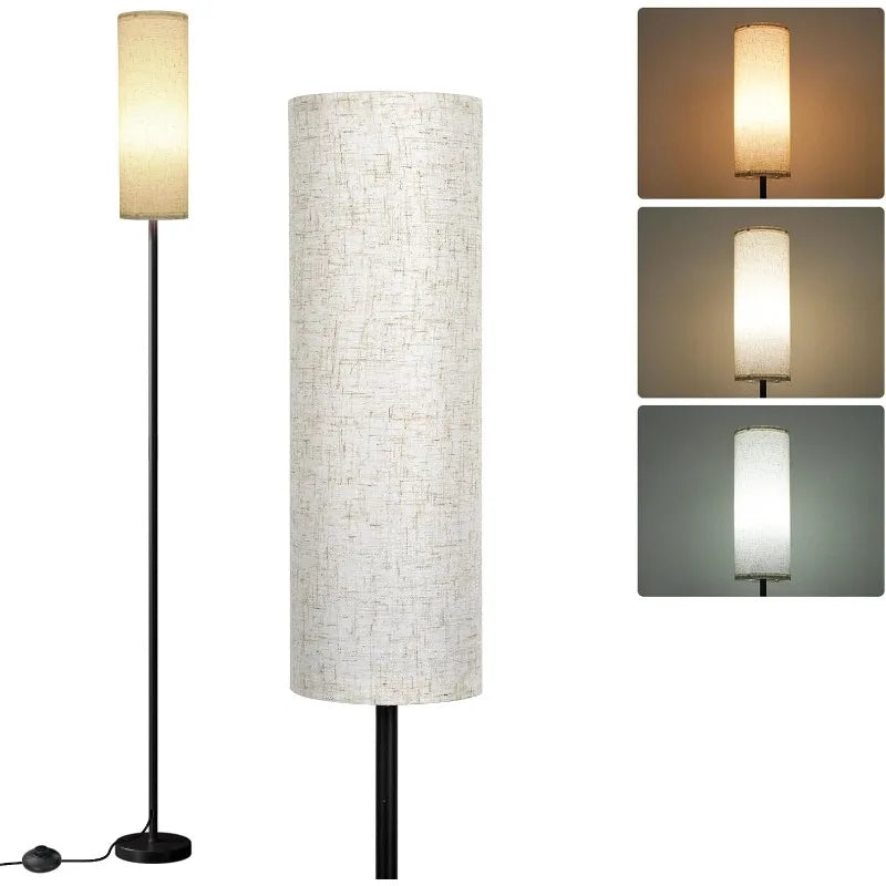 Dimmable 3 Colors Temperature, Modern Floor Lamp with Remote