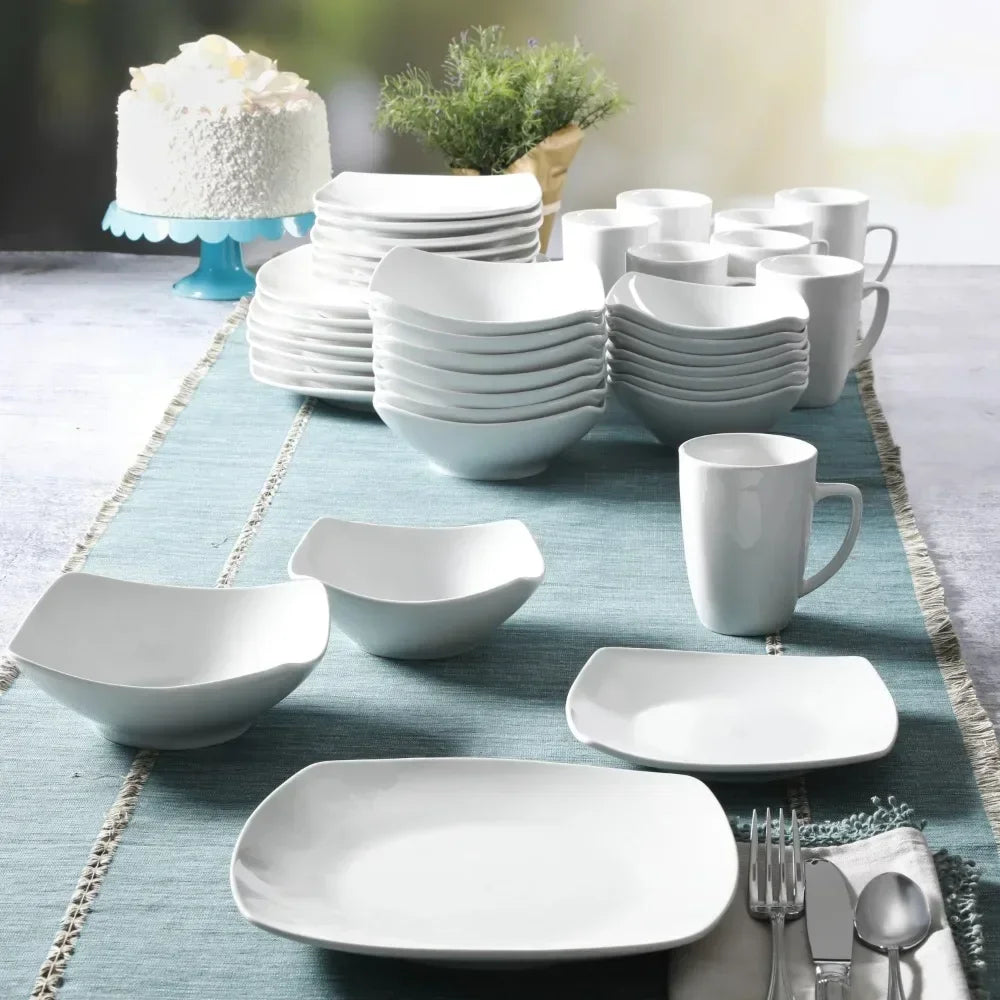 Everyday Square Expanded 40-Piece Dinnerware Set Dinner