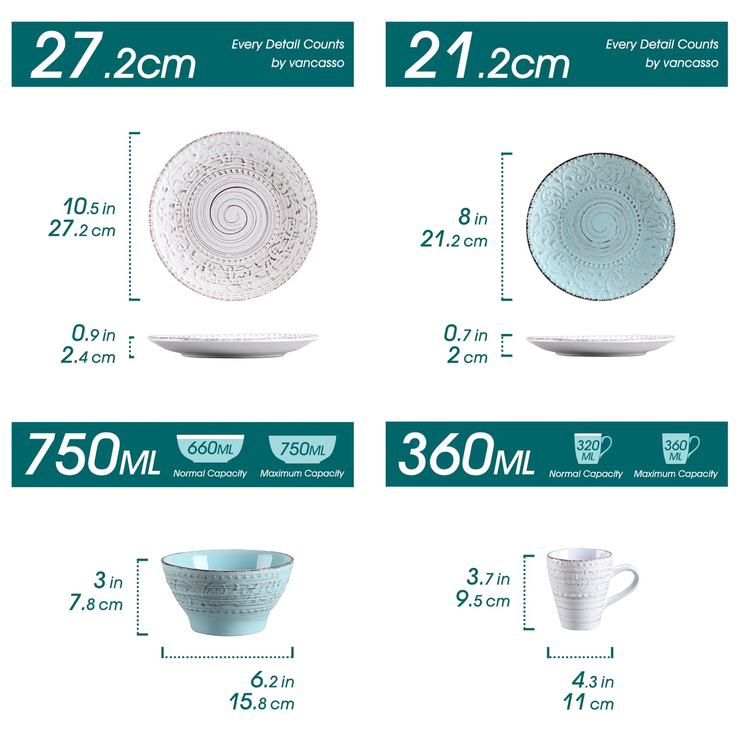 16/32/48 piece Stoneware Tableware Set