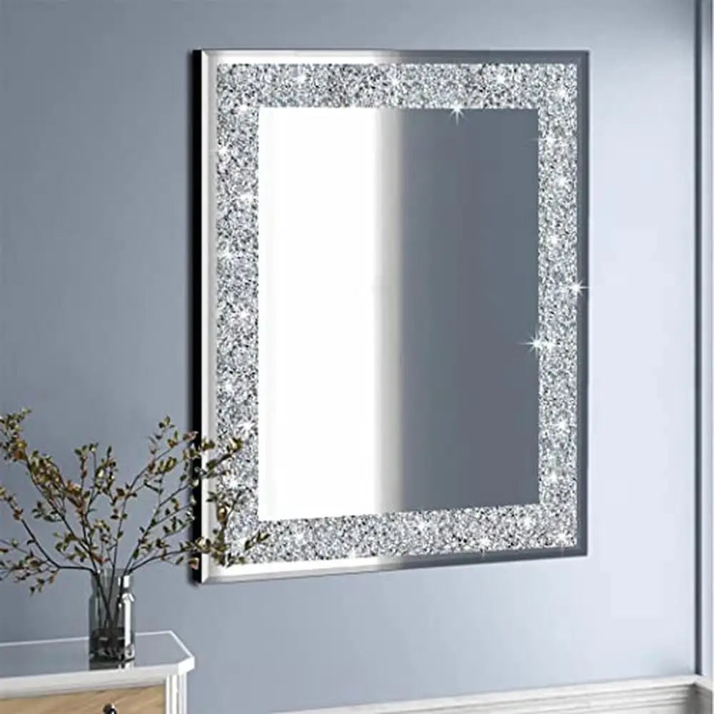 20x28 inch Frameless Crystal Crush Diamond Rectangle Wall Mirror