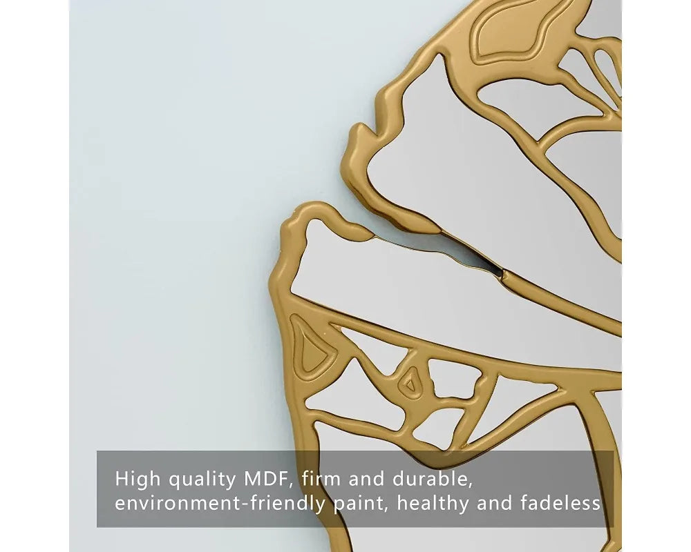 31.5'' Round Irregular Frame Gold Wall Mirror