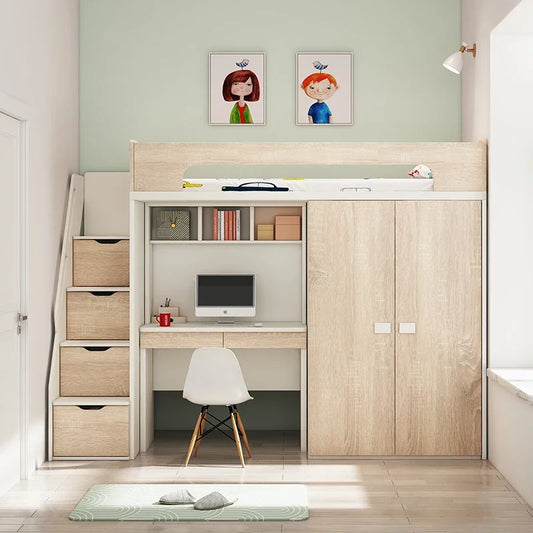 New Customized Kids' Loft Closet Desk Bed With Storage