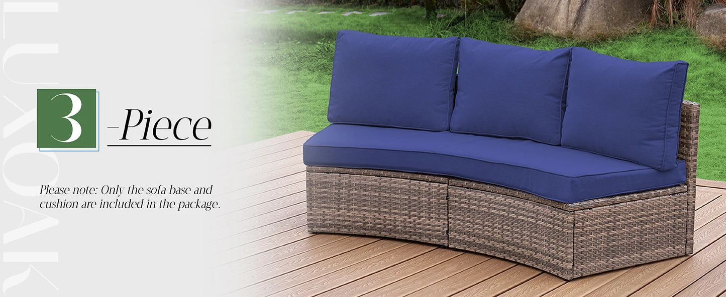 Half-Moon Round Sectional Outdoor Sofa Set