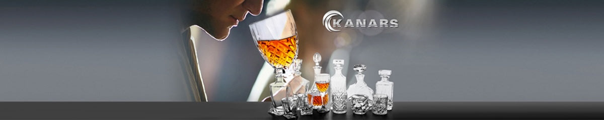 Crafted Whiskey Decanter Set with 4 Crystal Glasses in Gift Box