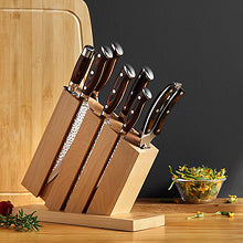 9PC High Carbon Stainless Steel Knife Set with Pakka Wood Handle and Beech Wood Block